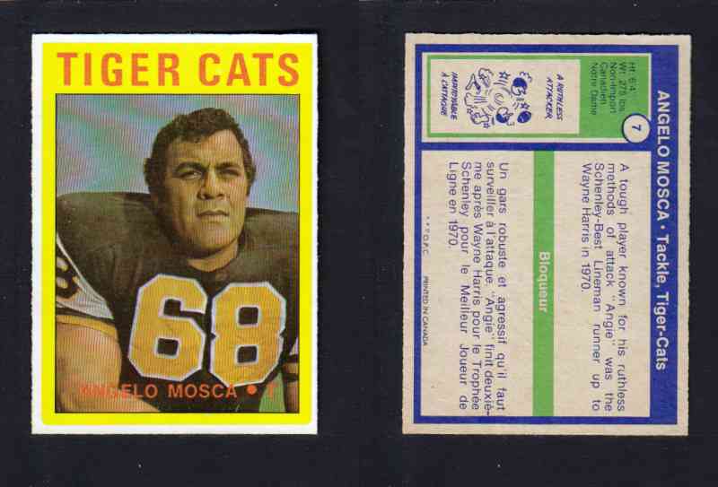 1972 CFL O-PEE-CHEE FOOTBALL CARD #7 A. MOSCA photo