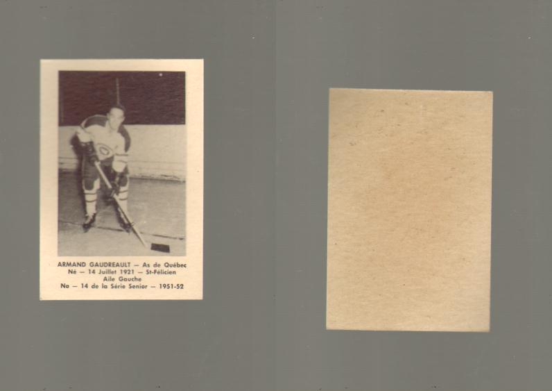 1951-52 LAVAL DAIRY HOCKEY CARD #14 A. GAUDREAUTL photo 1951-52 LAVAL DAIRY HOCKEY CARD #14 A. GAUDREAUTL photo