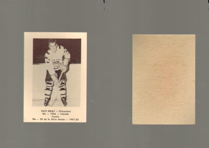 1951-52 LAVAL DAIRY HOCKEY CARD #28 D. WRAY photo 1951-52 LAVAL DAIRY HOCKEY CARD #28 D. WRAY photo