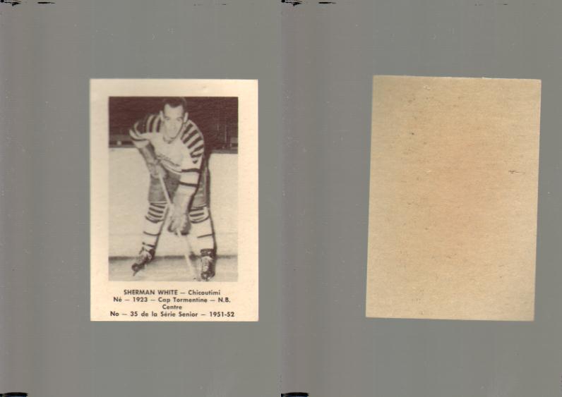 1951-52 LAVAL DAIRY HOCKEY CARD #35 S. WHITE photo 1951-52 LAVAL DAIRY HOCKEY CARD #35 S. WHITE photo