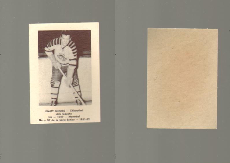 1951-52 LAVAL DAIRY HOCKEY CARD #36 J. MOORE photo 1951-52 LAVAL DAIRY HOCKEY CARD #36 J. MOORE photo
