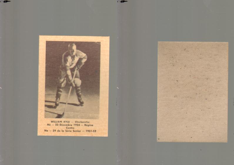 1951-52 LAVAL DAIRY HOCKEY CARD #39 W. KYLE photo 1951-52 LAVAL DAIRY HOCKEY CARD #39 W. KYLE photo