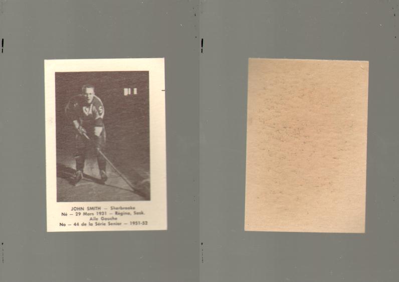 1951-52 LAVAL DAIRY HOCKEY CARD #44 J. SMITH photo 1951-52 LAVAL DAIRY HOCKEY CARD #44 J. SMITH photo