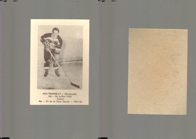 1951-52 LAVAL DAIRY HOCKEY CARD #51 N. TREMBLAY photo