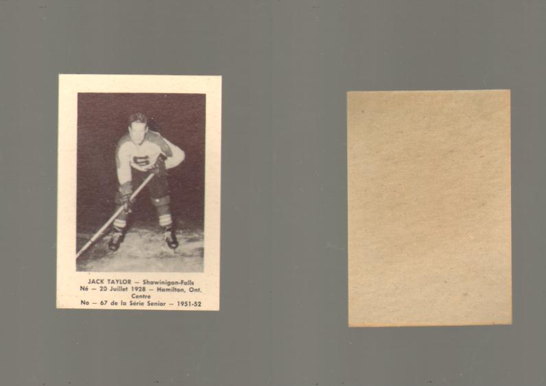 1951-52 LAVAL DAIRY HOCKEY CARD #67 J. TAYLOR photo 1951-52 LAVAL DAIRY HOCKEY CARD #67 J. TAYLOR photo