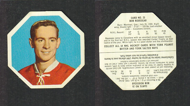 1963-64 YORK HOCKEY CARD #25 B. ROUSSEAU photo 1963-64 YORK HOCKEY CARD #25 B. ROUSSEAU photo