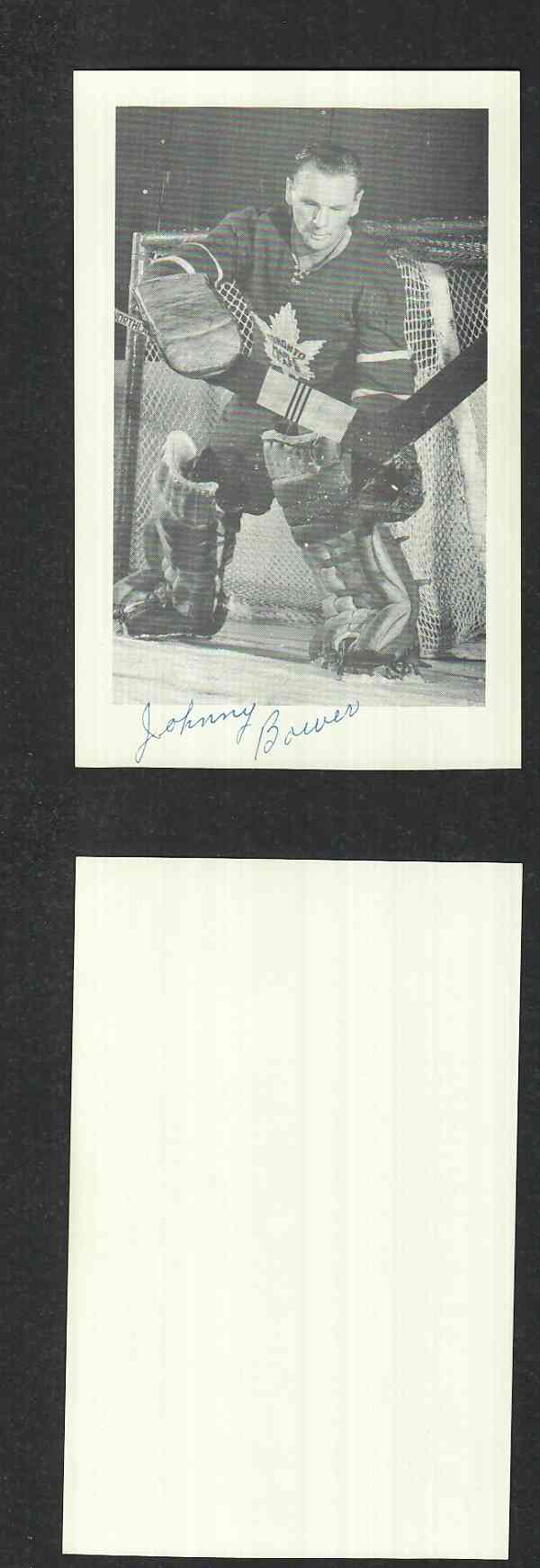 1960'S TORONTO MAPLE LEAFS J. BOWER POST CARD AUTOGRAPHED photo 1960'S TORONTO MAPLE LEAFS J. BOWER POST CARD AUTOGRAPHED photo
