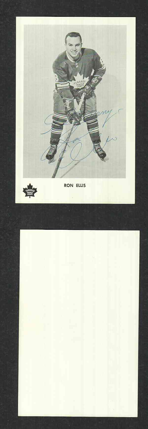 1960'S TORONTO MAPLE LEAFS R. ELLIS POST CARD AUTOGRAPHED photo 1960'S TORONTO MAPLE LEAFS R. ELLIS POST CARD AUTOGRAPHED photo