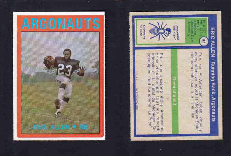 1972 CFL O-PEE-CHEE FOOTBALL CARD #37 E. ALLEN photo 1972 CFL O-PEE-CHEE FOOTBALL CARD #37 E. ALLEN photo