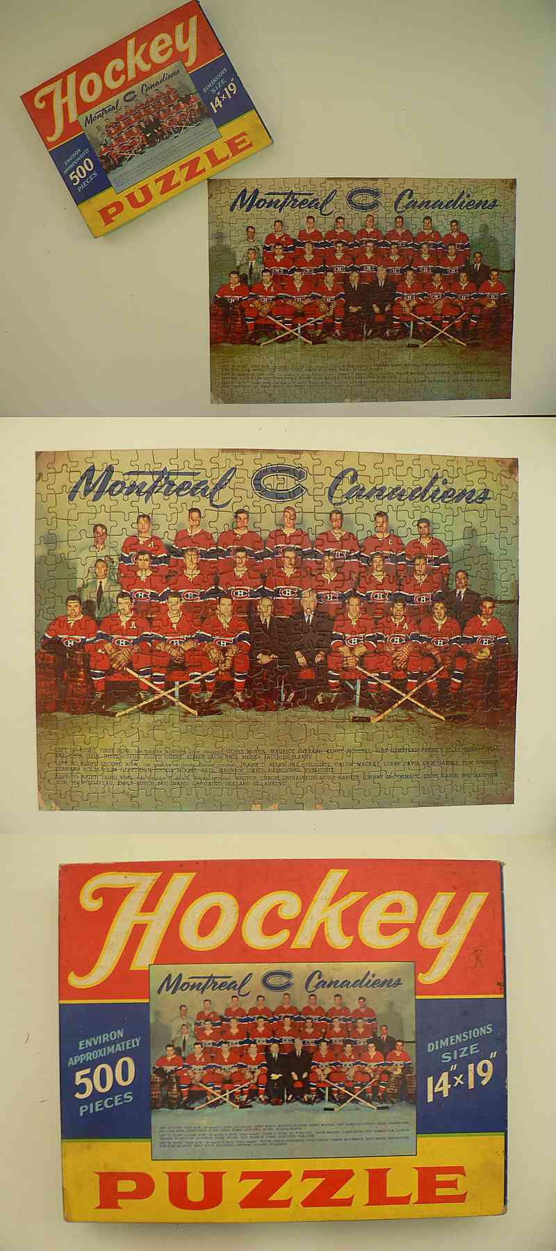 1954 DISPENSACO MONTREAL CANADIENS PUZZLE & BOX photo 1954 DISPENSACO MONTREAL CANADIENS PUZZLE & BOX photo