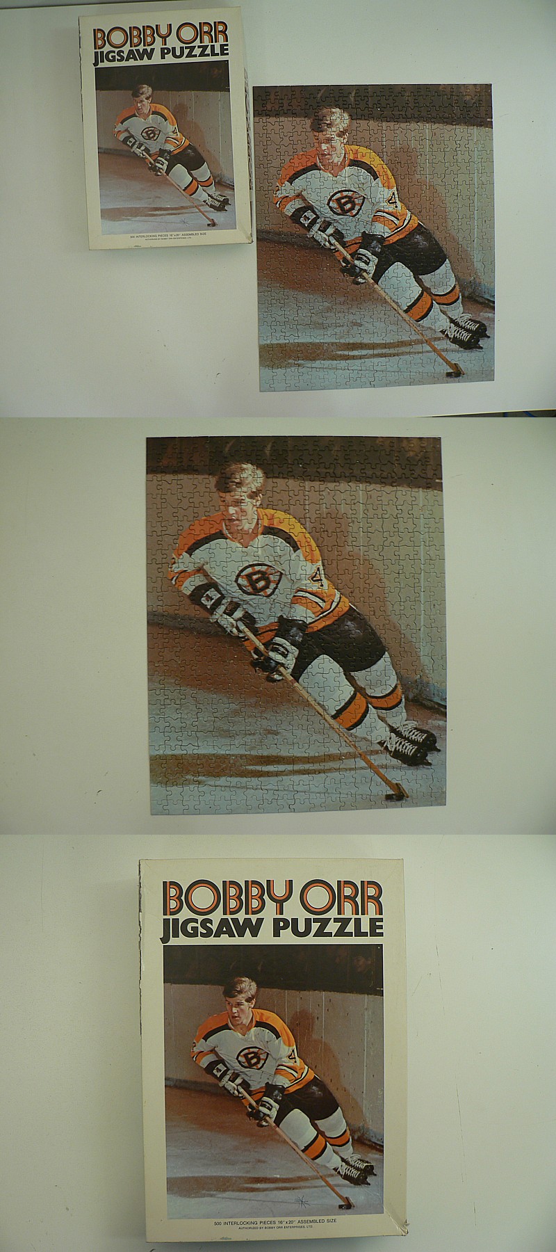 1970 JIGSAW BOBBY ORR PUZZLE & BOX photo 1970 JIGSAW BOBBY ORR PUZZLE & BOX photo
