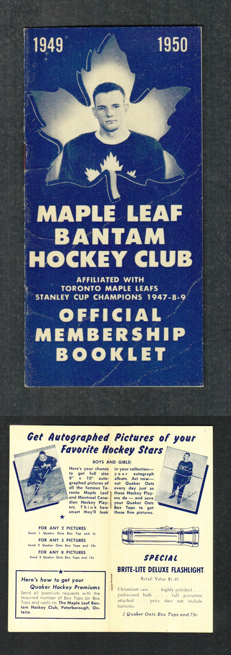 1949-50 QUAKER OATS PHOTO BOOKLET photo 1949-50 QUAKER OATS PHOTO BOOKLET photo