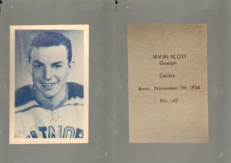 1952-53 OHL ANONYMOUS HOCKEY CARD #49 I. SCOTT photo 1952-53 OHL ANONYMOUS HOCKEY CARD #49 I. SCOTT photo