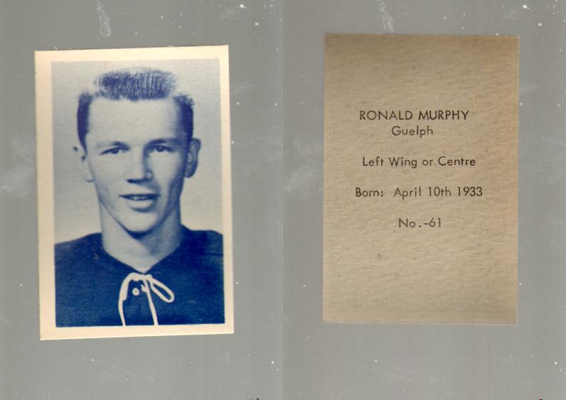 1952-53 OHL ANONYMOUS HOCKEY CARD #61 R. MURPHY photo 1952-53 OHL ANONYMOUS HOCKEY CARD #61 R. MURPHY photo