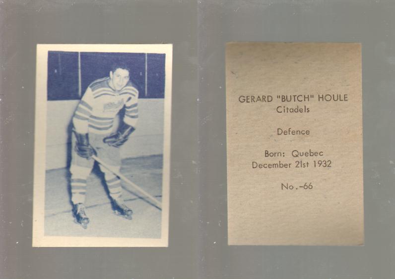 1952-53 OHL ANONYMOUS HOCKEY CARD #66 G. HOULE photo 1952-53 OHL ANONYMOUS HOCKEY CARD #66 G. HOULE photo
