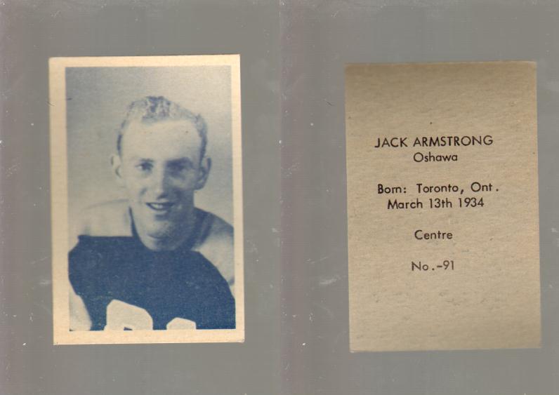 1952-53 OHL ANONYMOUS HOCKEY CARD #91 J. ARMSTRONG photo 1952-53 OHL ANONYMOUS HOCKEY CARD #91 J. ARMSTRONG photo