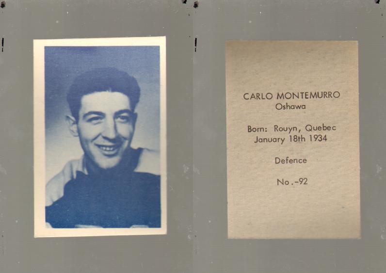 1952-53 OHL ANONYMOUS HOCKEY CARD #92 C. MONTEMURRO photo 1952-53 OHL ANONYMOUS HOCKEY CARD #92 C. MONTEMURRO photo