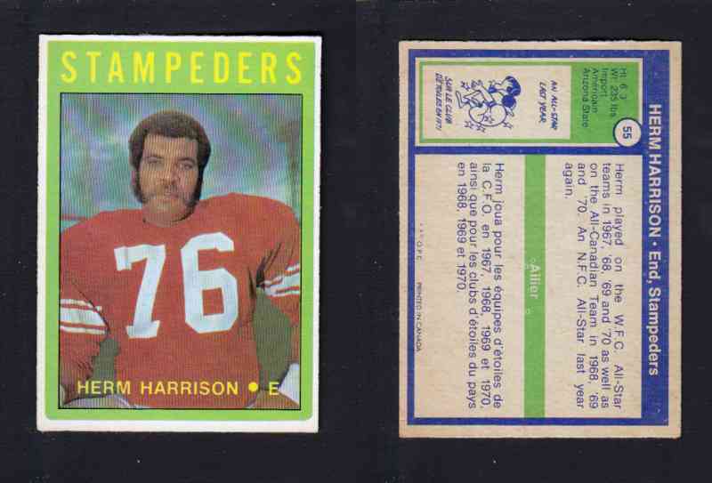 1972 CFL O-PEE-CHEE FOOTBALL CARD #55 H. HARRISON photo 1972 CFL O-PEE-CHEE FOOTBALL CARD #55 H. HARRISON photo