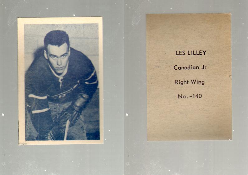 1952-53 OHL ANONYMOUS HOCKEY CARD #140 L. LILLEY photo 1952-53 OHL ANONYMOUS HOCKEY CARD #140 L. LILLEY photo