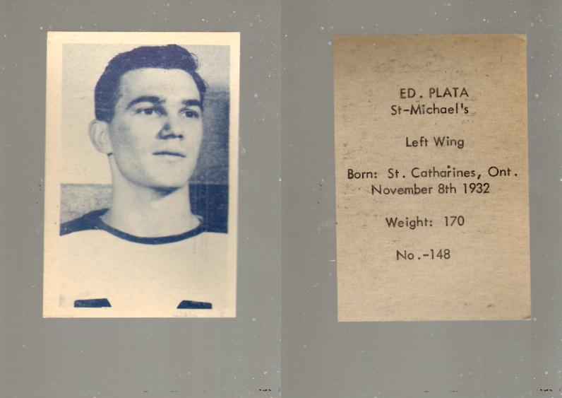 1952-53 OHL ANONYMOUS HOCKEY CARD #148 ED. PLATA photo 1952-53 OHL ANONYMOUS HOCKEY CARD #148 ED. PLATA photo