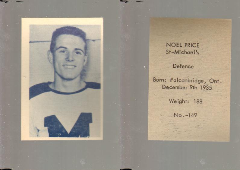 1952-53 OHL ANONYMOUS HOCKEY CARD #149 N. PRICE photo 1952-53 OHL ANONYMOUS HOCKEY CARD #149 N. PRICE photo