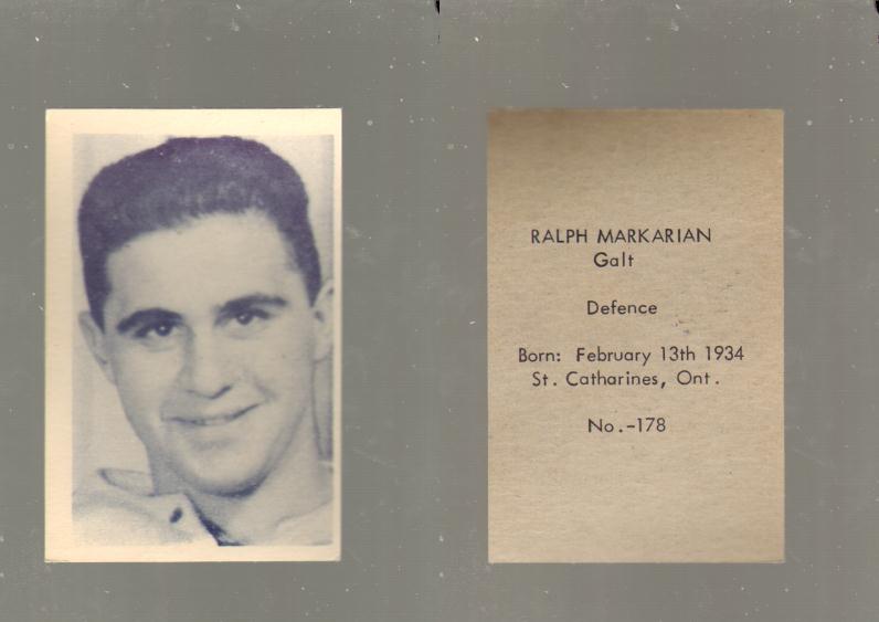 1952-53 OHL ANONYMOUS HOCKEY CARD #178 R. MARKARIAN photo 1952-53 OHL ANONYMOUS HOCKEY CARD #178 R. MARKARIAN photo