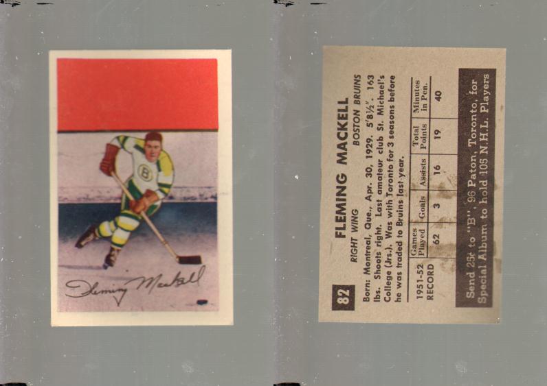 1952-53 PARKHURST HOCKEY CARD #82 F. MACKELL photo 1952-53 PARKHURST HOCKEY CARD #82 F. MACKELL photo