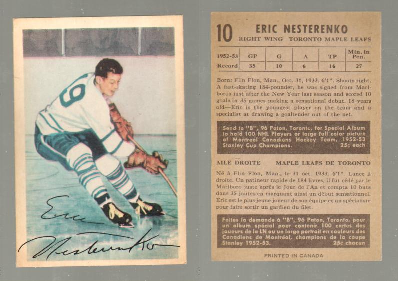 1953-54 PARKHURST HOCKEY CARD #10 E. NESTERENKO photo