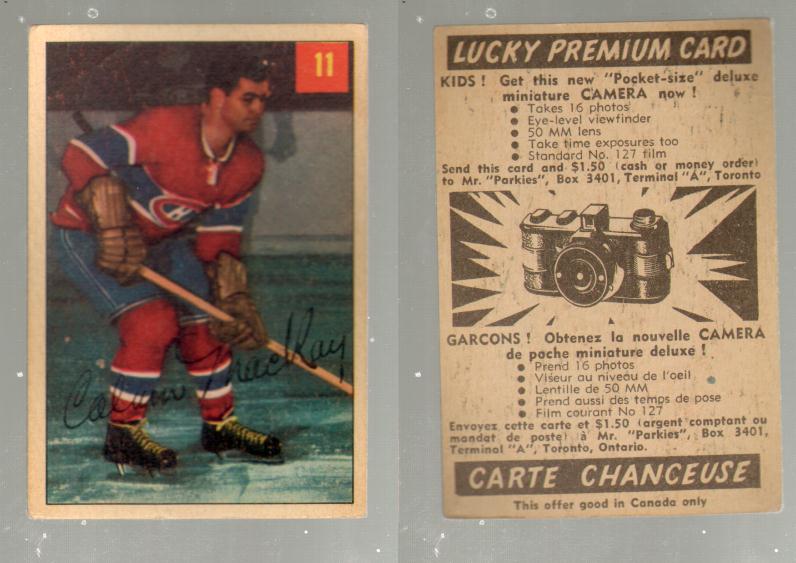 1954-55 PARKHURST HOCKEY CARD #11 C. MACKAY photo 1954-55 PARKHURST HOCKEY CARD #11 C. MACKAY photo
