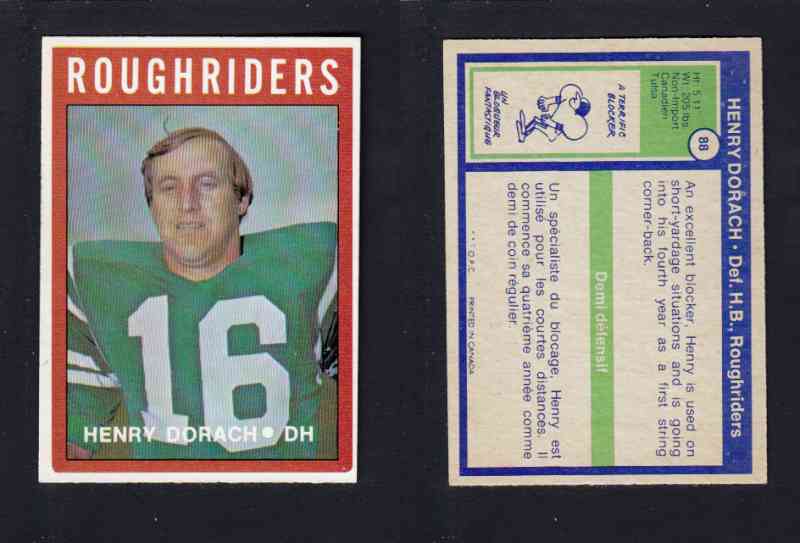 1972 CFL O-PEE-CHEE FOOTBALL CARD #88 H. DORACH photo 1972 CFL O-PEE-CHEE FOOTBALL CARD #88 H. DORACH photo
