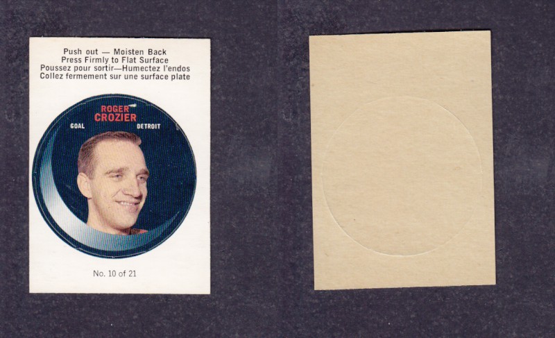 1968-69 O-P-C HOCKEY PUCK STICKER R. CROZIER #10 photo 1968-69 O-P-C HOCKEY PUCK STICKER R. CROZIER #10 photo