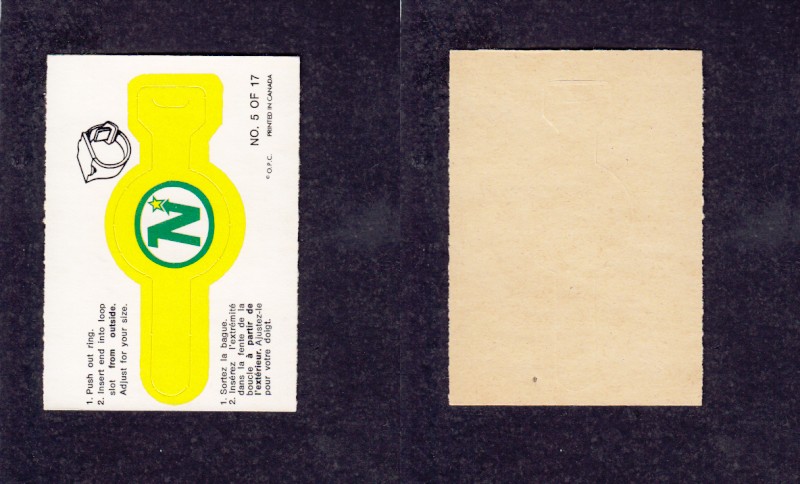 1974-75 O-P-C TEAM RING MINNESOTA NORTH STARS #5 photo 1974-75 O-P-C TEAM RING MINNESOTA NORTH STARS #5 photo