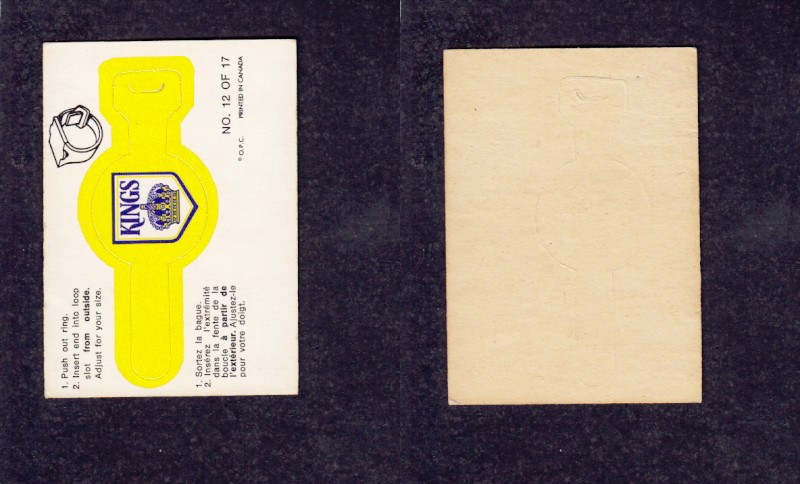 1974-75 O-P-C TEAM RING LOS ANGELES KINGS #12 photo 1974-75 O-P-C TEAM RING LOS ANGELES KINGS #12 photo