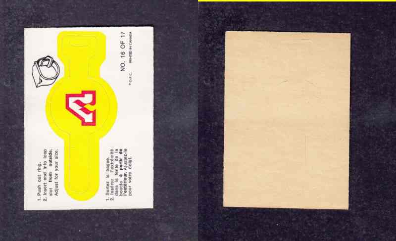 1974-75 O-P-C TEAM RING ATLANTA FLAMES #16 photo 1974-75 O-P-C TEAM RING ATLANTA FLAMES #16 photo