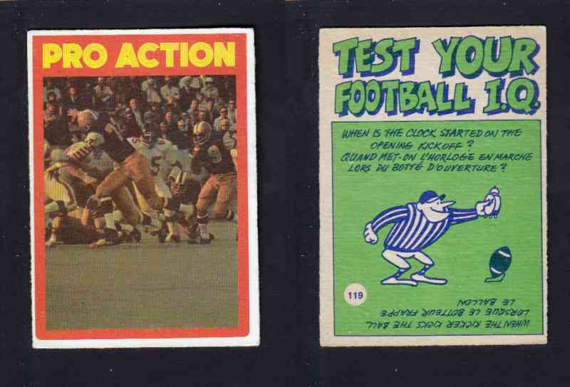 1972 CFL O-PEE-CHEE FOOTBALL CARD #119 PRO ACTION photo 1972 CFL O-PEE-CHEE FOOTBALL CARD #119 PRO ACTION photo