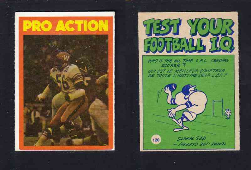 1972 CFL O-PEE-CHEE FOOTBALL CARD #120 PRO ACTION photo 1972 CFL O-PEE-CHEE FOOTBALL CARD #120 PRO ACTION photo