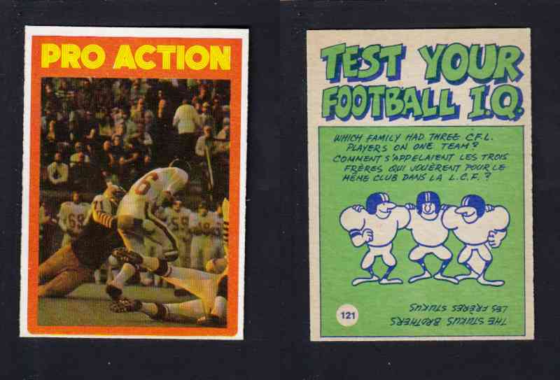 1972 CFL O-PEE-CHEE FOOTBALL CARD #121 PRO ACTION photo 1972 CFL O-PEE-CHEE FOOTBALL CARD #121 PRO ACTION photo