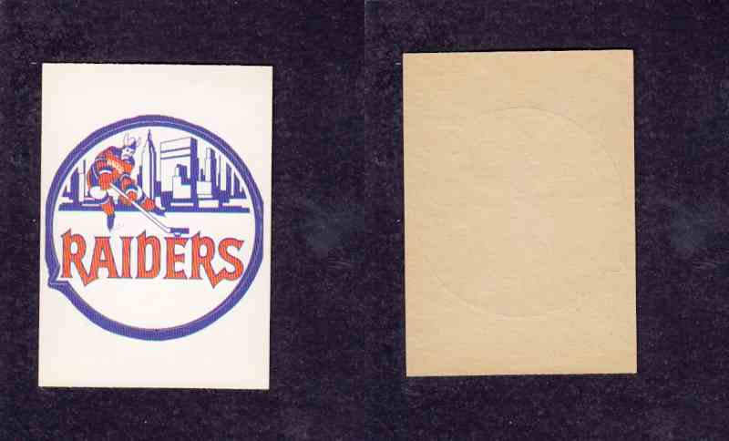 1972-73 O-P-C WHA TEAM EMBLEM NY RAIDERS photo