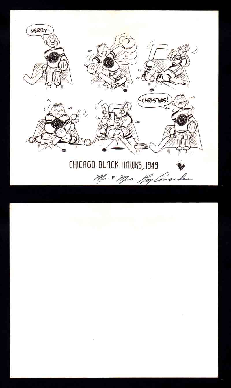 1949 CHICAGO BLACKHAWKS GRETTING CARD photo 1949 CHICAGO BLACKHAWKS GRETTING CARD photo