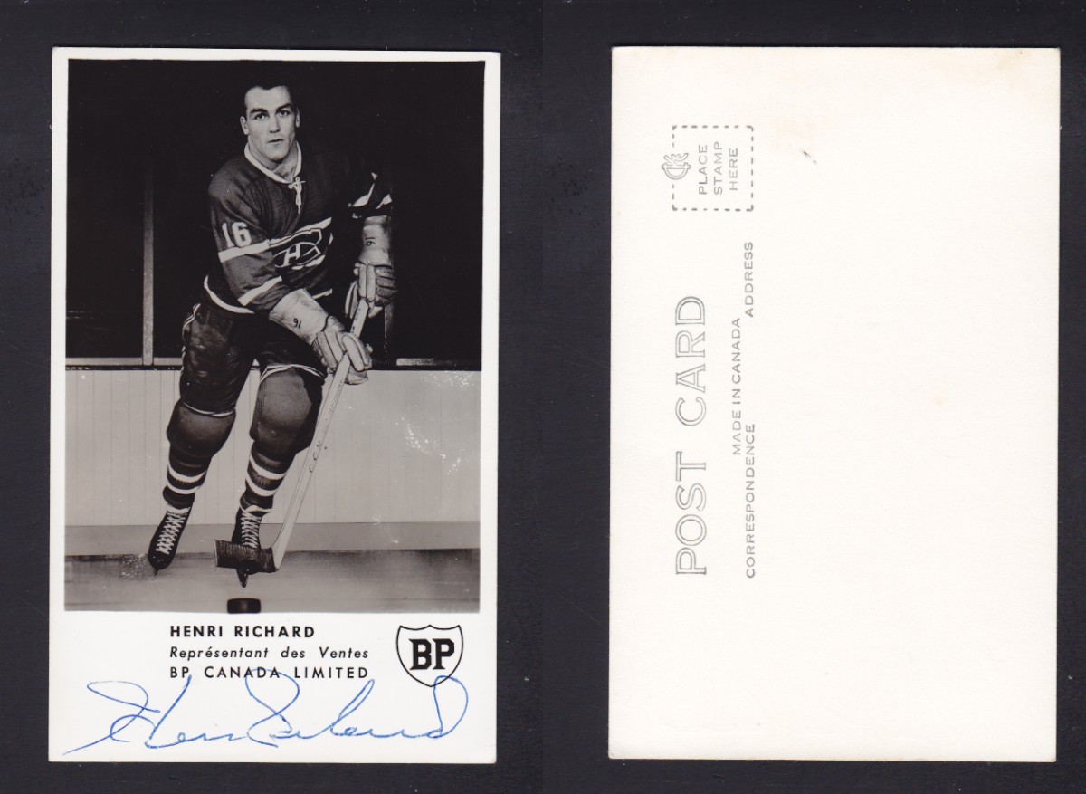 1950'S MONTREAL CANADIENS H. RICHARD POST CARD AUTOGRAPHED photo 1950'S MONTREAL CANADIENS H. RICHARD POST CARD AUTOGRAPHED photo