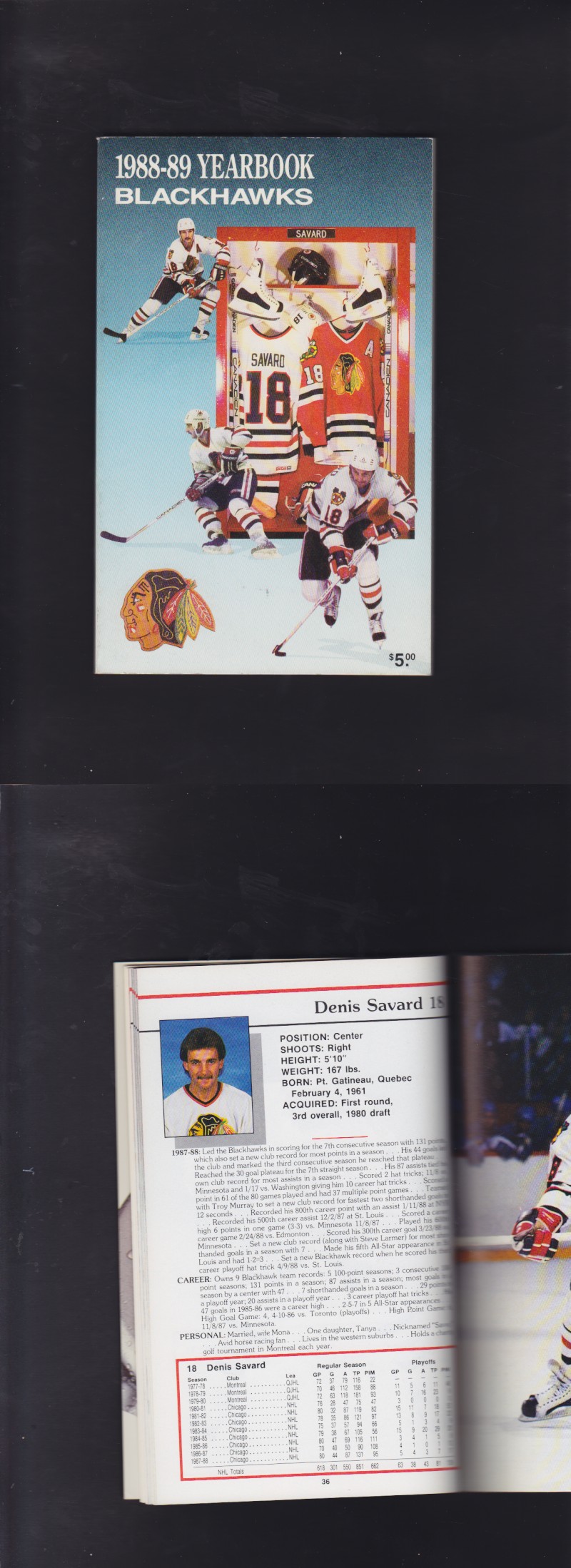 1988-89 BLACKHAWKS CHICAGO YEARBOOK photo 1988-89 BLACKHAWKS CHICAGO YEARBOOK photo