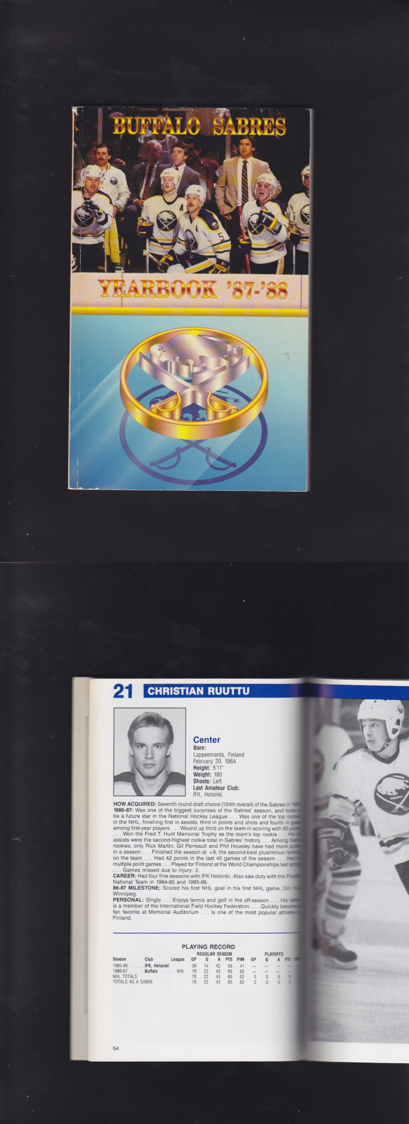 1987-88 BUFFALO SABRES YEARBOOK photo 1987-88 BUFFALO SABRES YEARBOOK photo