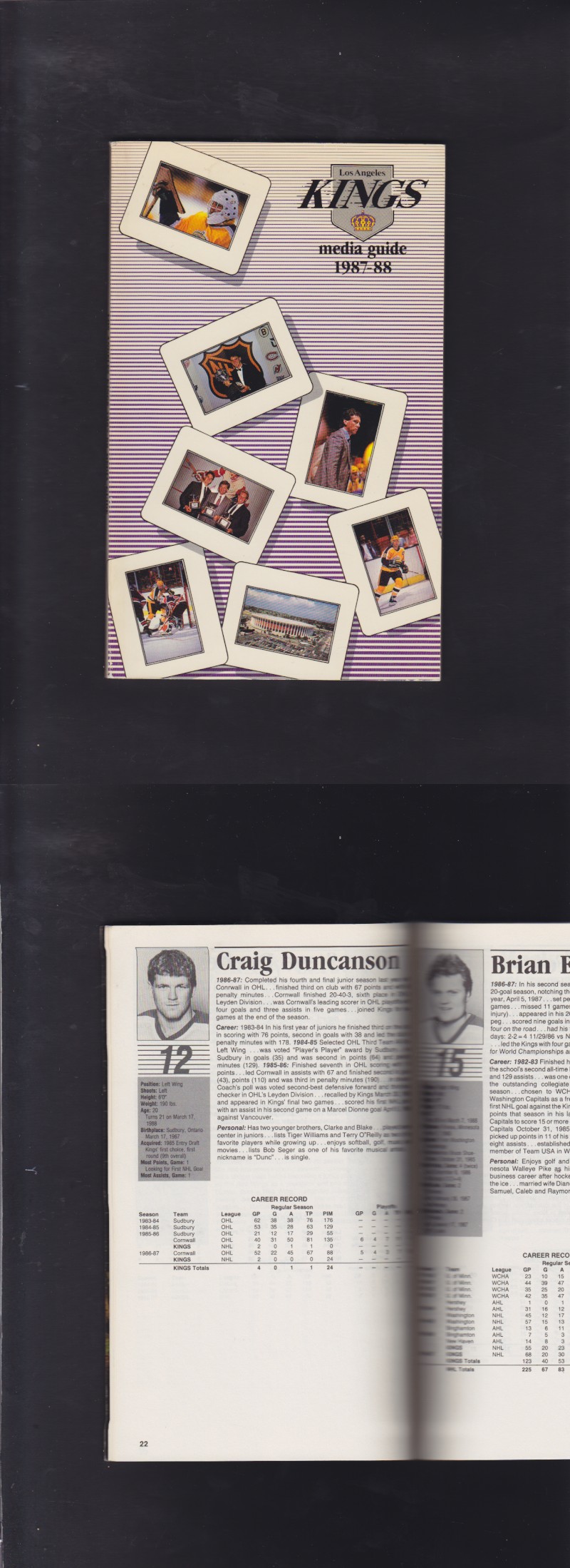 1987-88 LOS ANGELES KINGS YEARBOOK photo 1987-88 LOS ANGELES KINGS YEARBOOK photo