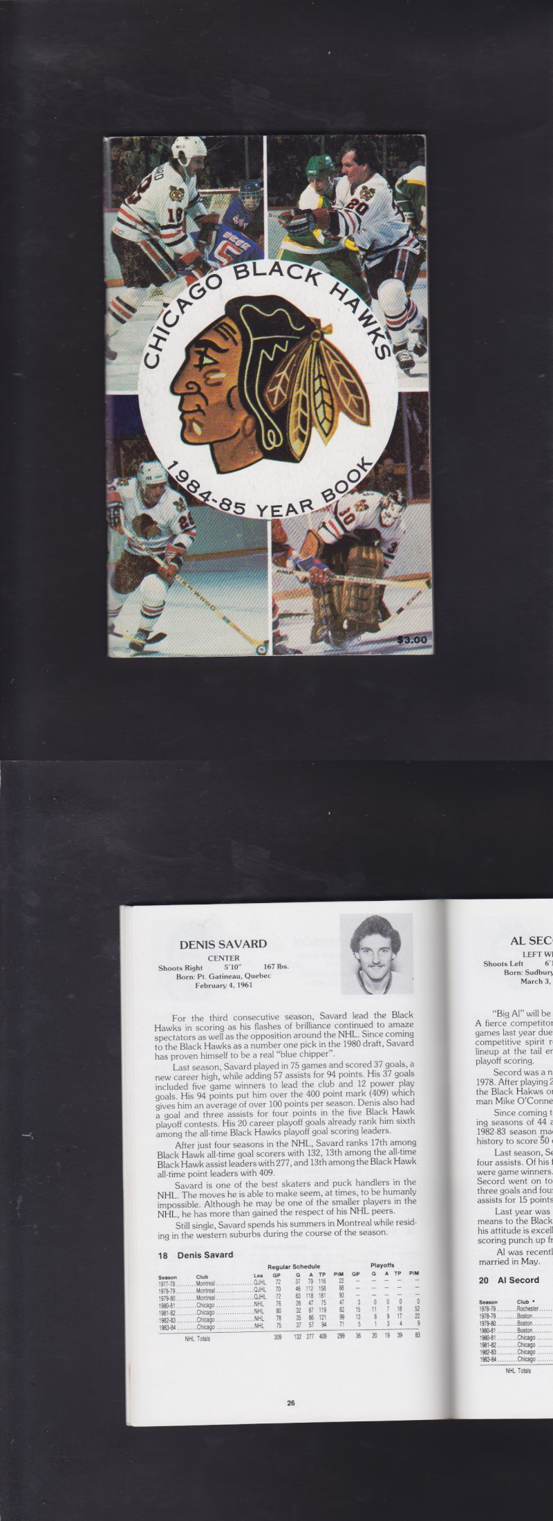 1984-85 CHICAGO BLACKHAWKS YEARBOOK photo 1984-85 CHICAGO BLACKHAWKS YEARBOOK photo