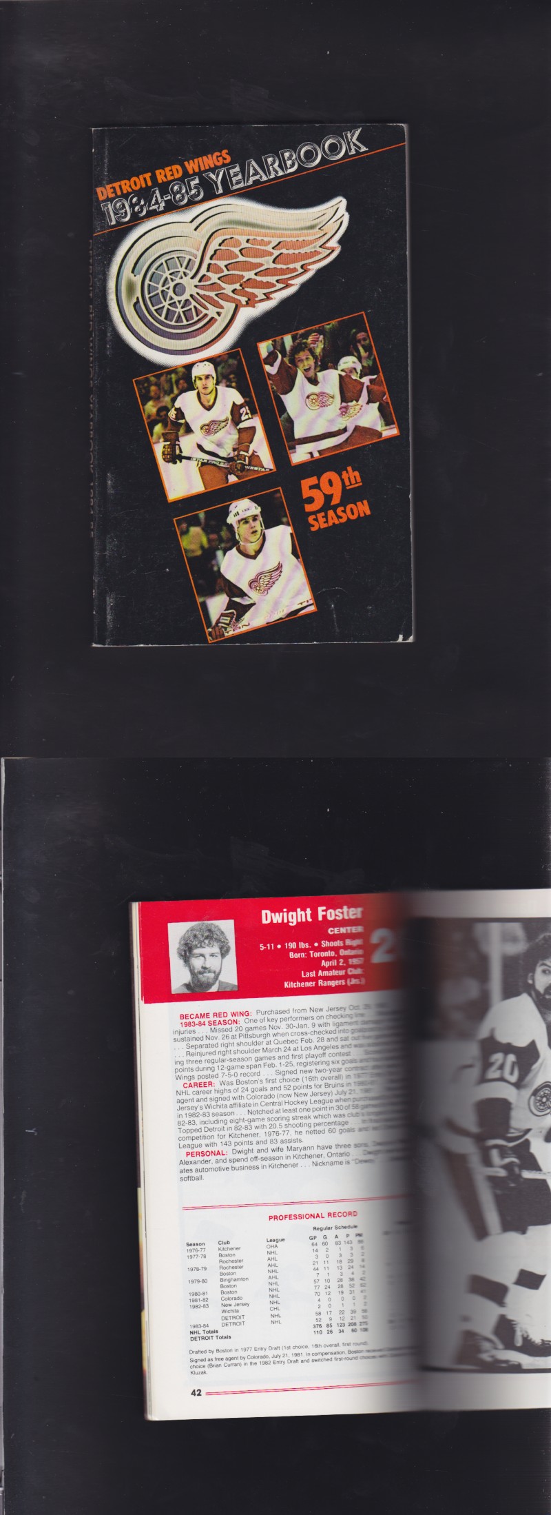 1984-85 DETROIT RED WINGS YEARBOOK photo 1984-85 DETROIT RED WINGS YEARBOOK photo