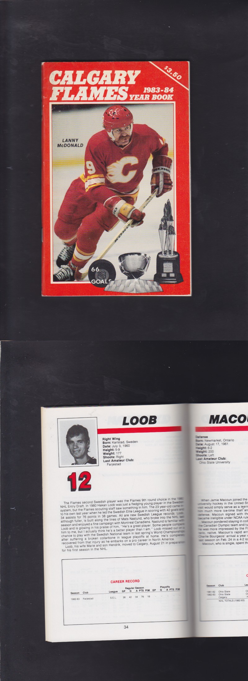 1983-84 CALGARY FLAMES YEARBOOK photo 1983-84 CALGARY FLAMES YEARBOOK photo