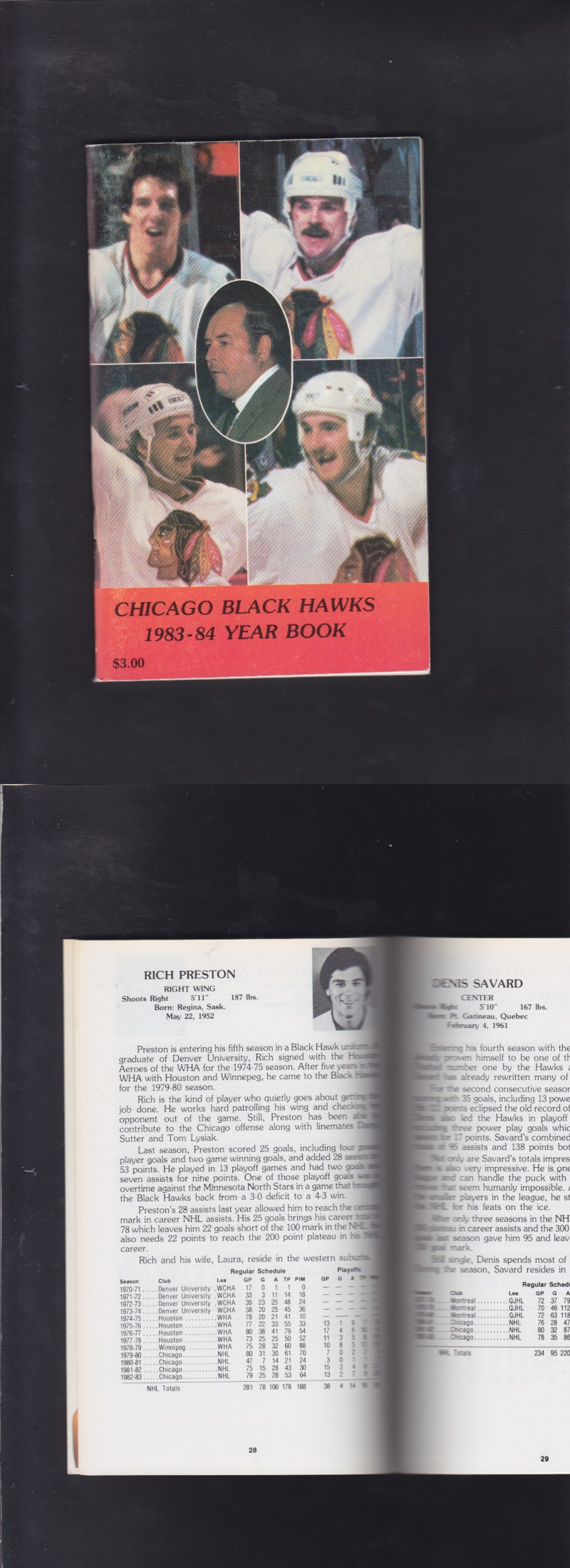 1983-84 CHICAGO BLACKHAWKS YEARBOOK photo 1983-84 CHICAGO BLACKHAWKS YEARBOOK photo