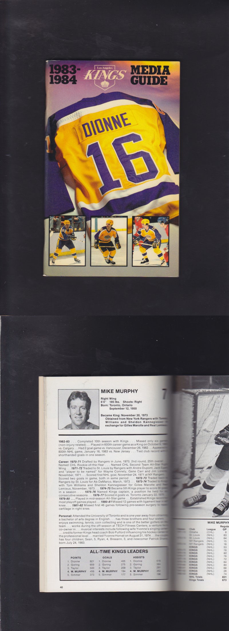 1983-84 LOS ANGELES KINGS YEARBOOK photo 1983-84 LOS ANGELES KINGS YEARBOOK photo