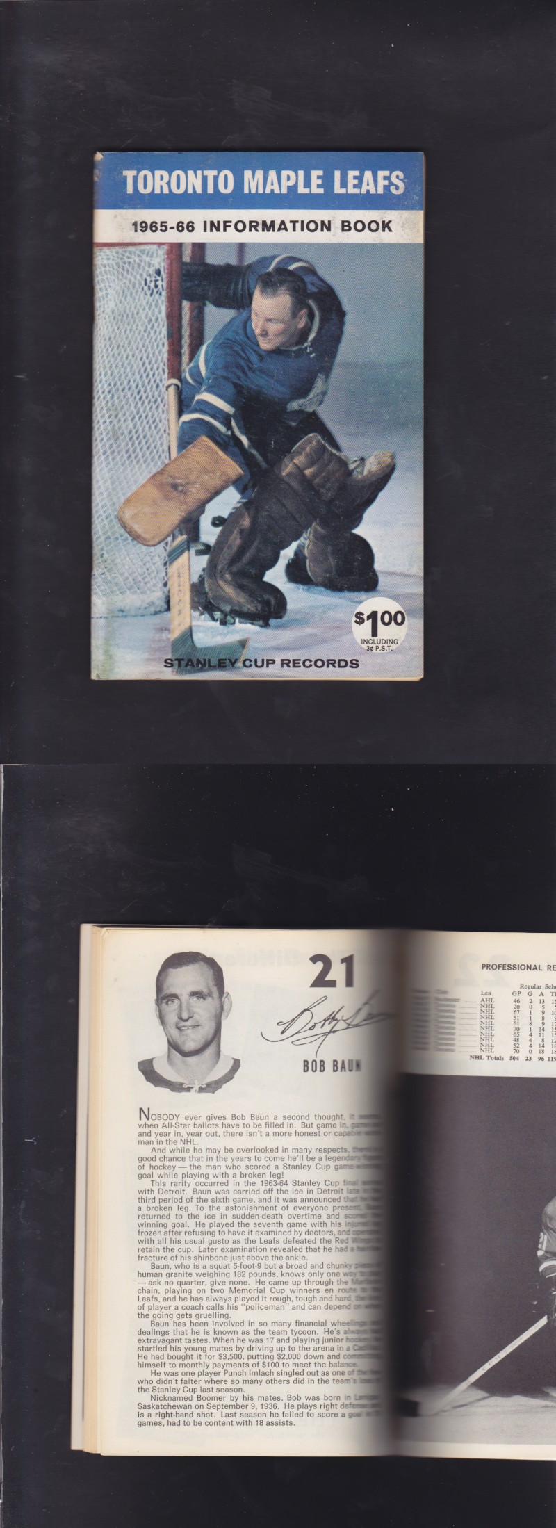 1965-66 TORONTO MAPLE LEAFS YEARBOOK photo 1965-66 TORONTO MAPLE LEAFS YEARBOOK photo