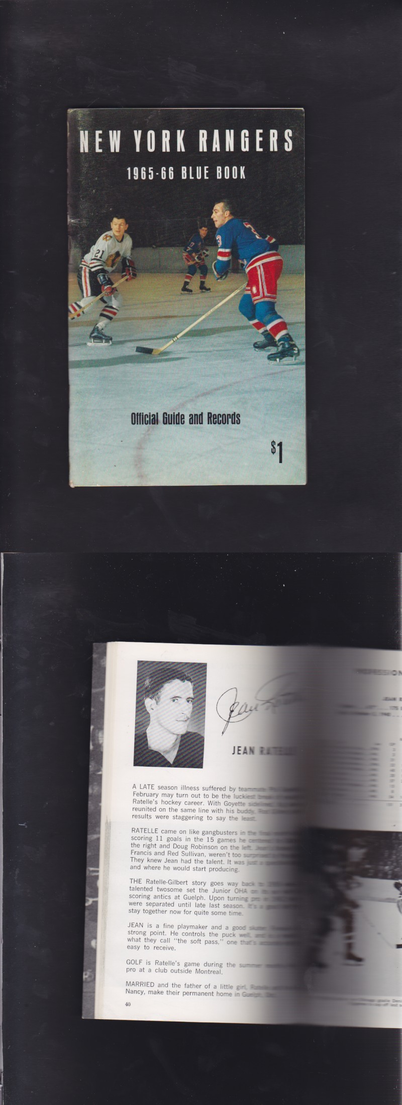 1965-66 NEW YORK RANGERS YEARBOOK photo 1965-66 NEW YORK RANGERS YEARBOOK photo